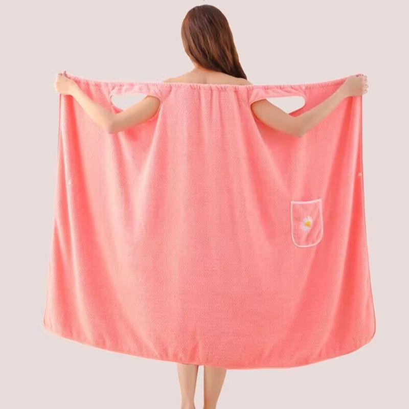 Мягкие впитывающие большие банные полотенца для тела, коралловые бархатные банные полотенца, модные женские носимые быстросохнущие пляжные спа-халаты, банная юбка