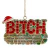 Funny Friendship Christmas Ornament Letter Charm Humorous Friend Pendant with Hanging Cord Holiday Decor