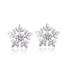 Simple 925 Sterling Silver Crystal Snowfake Stud Earrings for Women Prevent Allergy Brincos Pendientes A141