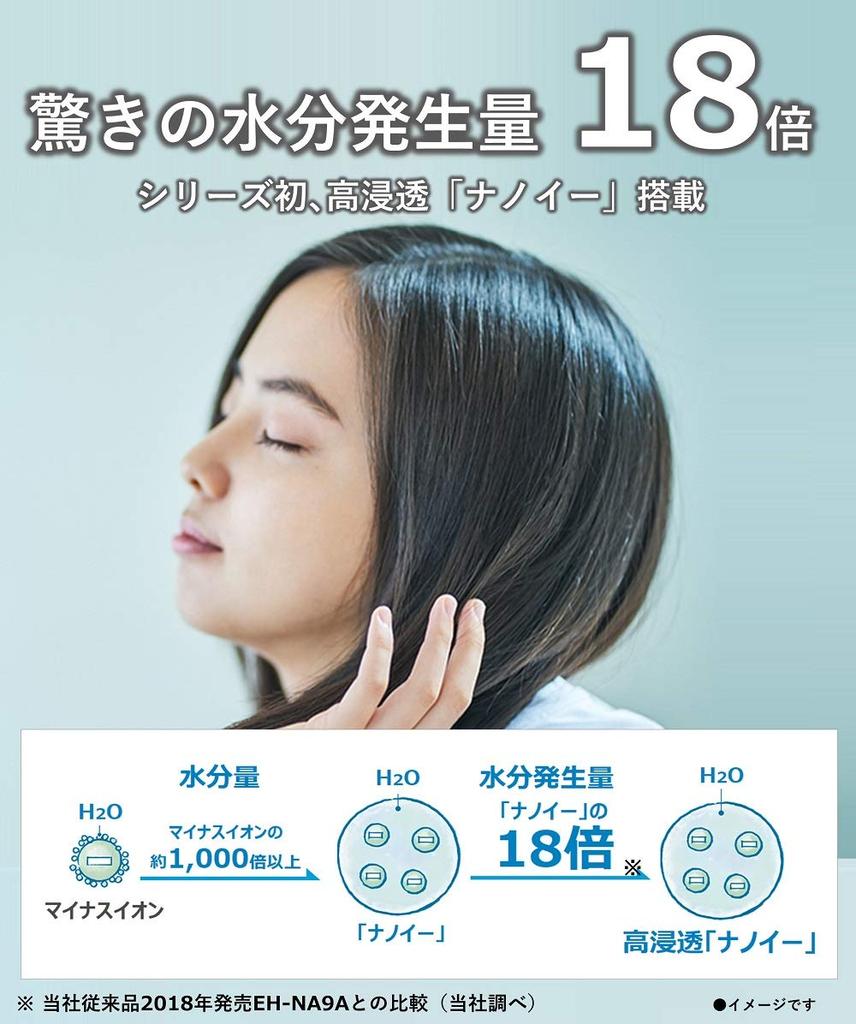 Panasonic Фен Nano Care с высокой проникающей способностью [NanoE] розовое золото EH-NA0B-PN