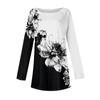 Women's Casual  Plus Size Long Sleeved Round Neck Printed T-shirt Top Pullover