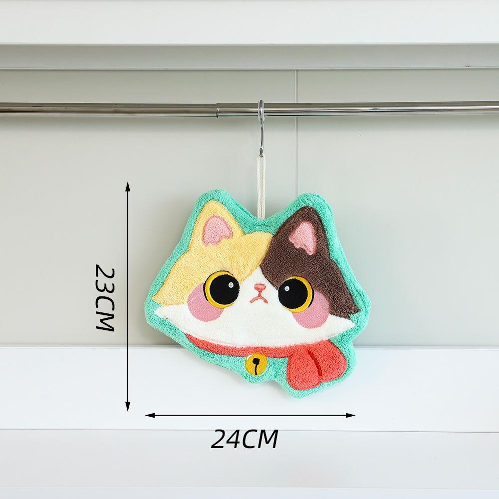 Soft Toilet Handkerchief Cute Cat Washcloth Cartoon Hand Towel  Kitchen