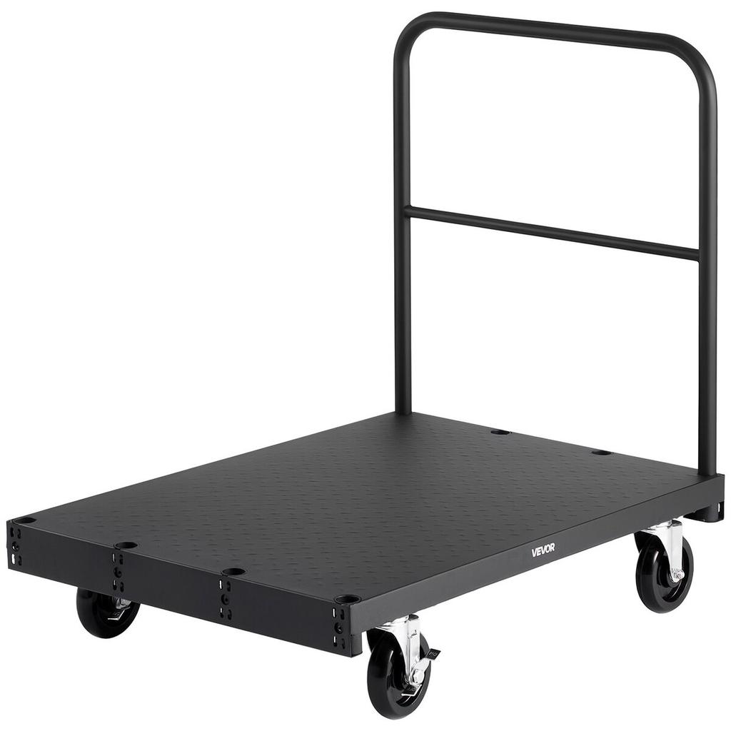 Drywall Cart Dolly, 816 kg Load Capacity, 2-in-1 Steel Panel Truck Cart with 12.5 mm Swivel Casters, 91.4 x 61 cm Platform Truck with 3 Side Handrails