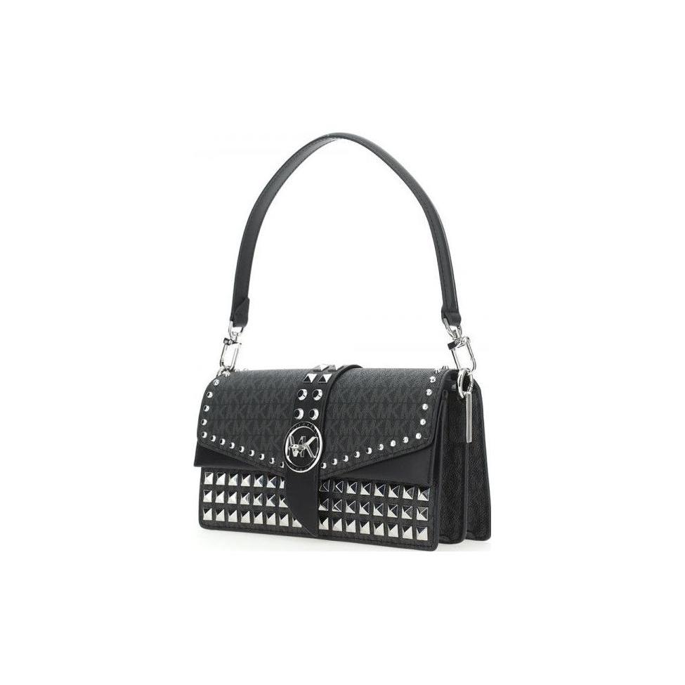 New MICHAEL KORS Greenwich Leather Crossbody Bag, Shoulder Bag Women's Black 30H1SGRL2B-001