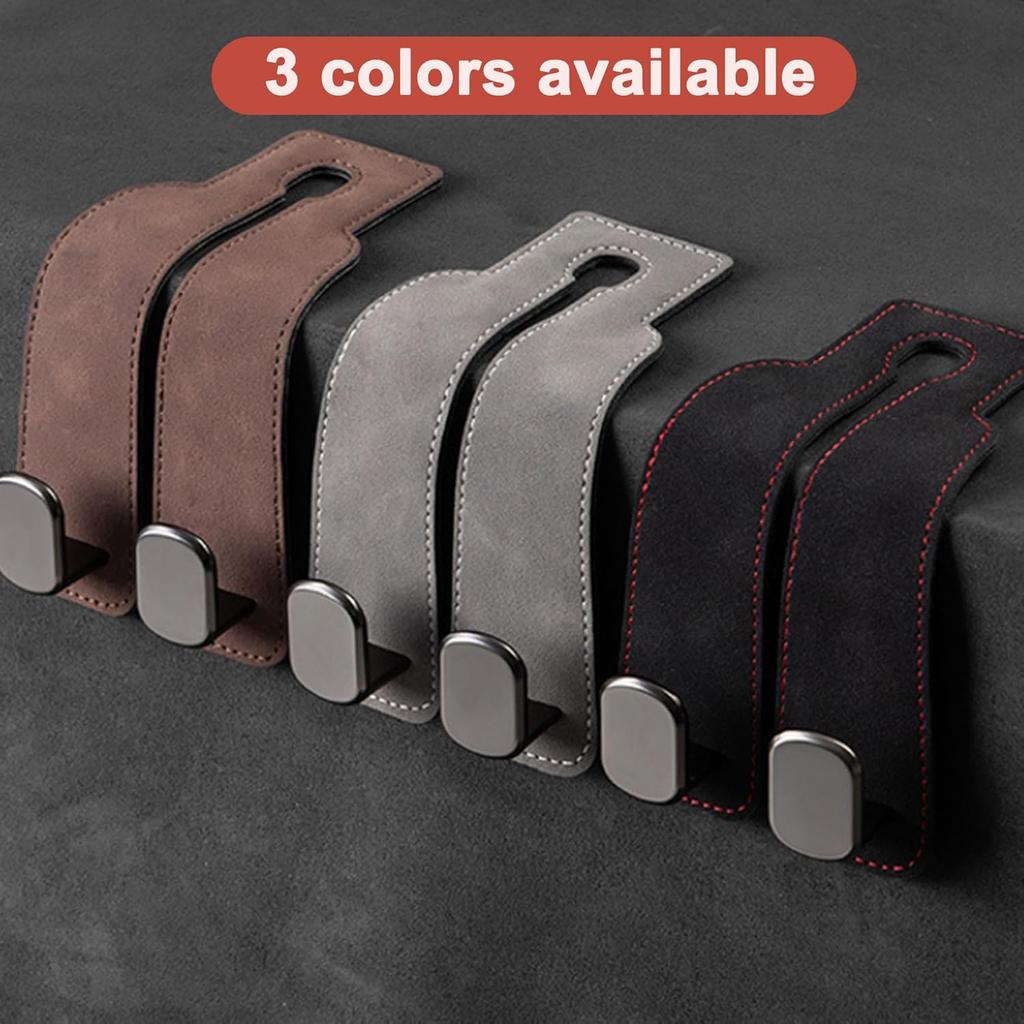 Amelity Headrest Hooks For Car, Car Hooks For Purses And Bags, Purse Hook For Car (Grey-2 Pack)