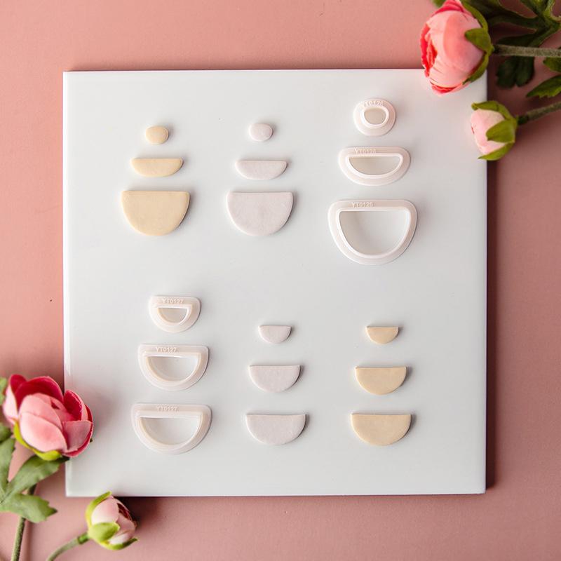 Pendant Making Embossed Molds Geometric Shape Soft Pottery Polymer Clay Cutter Feather Shell Lotus