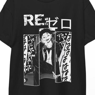 Футболка Аниме ReZero Субару, Рем и Эмилия, Унисекс Одежда для Отаку, Ваифу Кавайи Ями Футболка, Фигурка Re Zero Косплей Идея для Подарка
