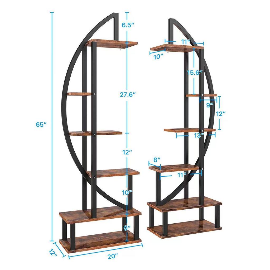 Многоуровневая подставка для цветов в форме полумесяца для гостиной и балкона