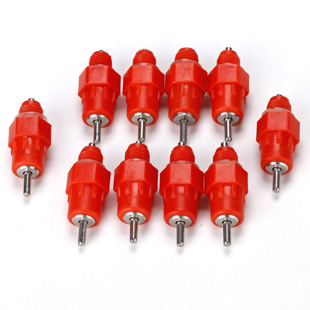 10 Pcs Push Nipple Cup Poultry Chicken Bird Quail Drinker Waterer
