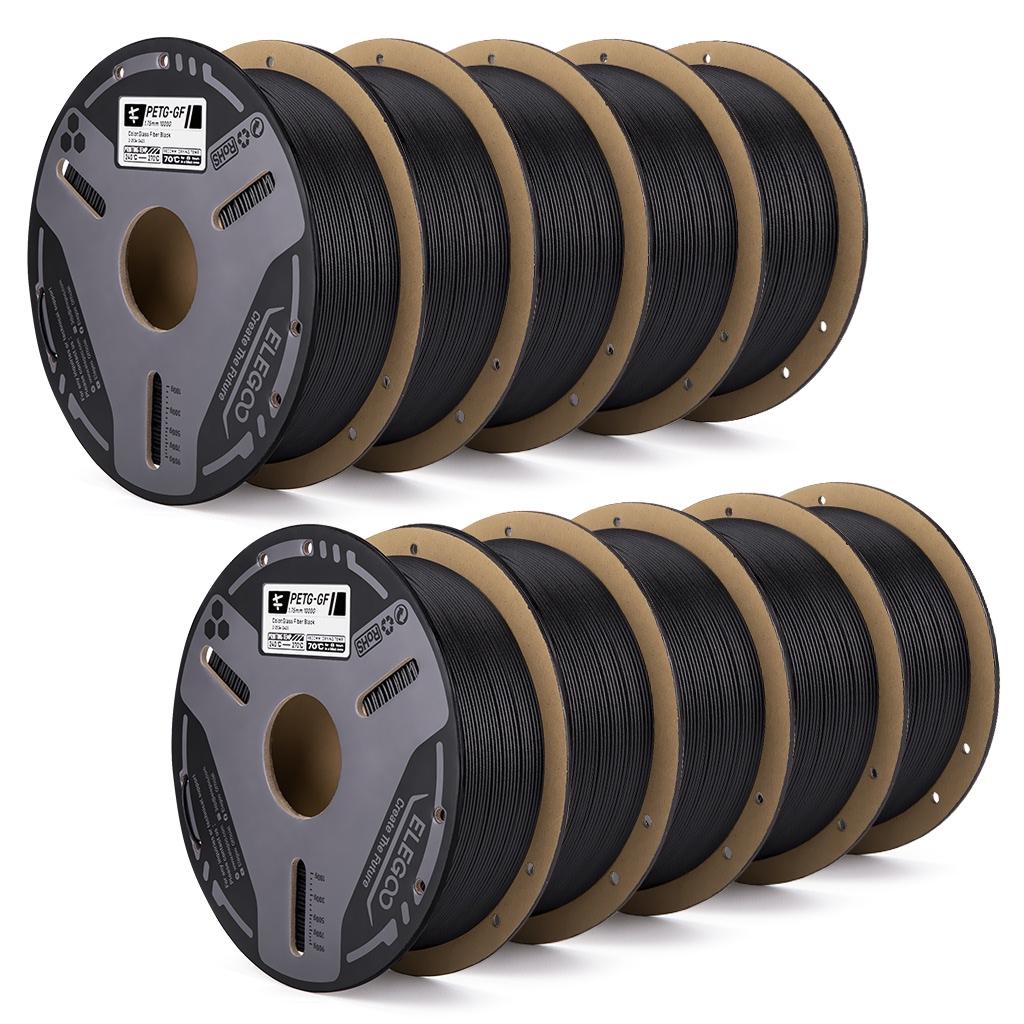 EO PETG-GF Glass Fiber Filament 1.75mm Gray 1KG,High Stiffness,Electrical Insulation,Fits for Most FDM 3D Printers