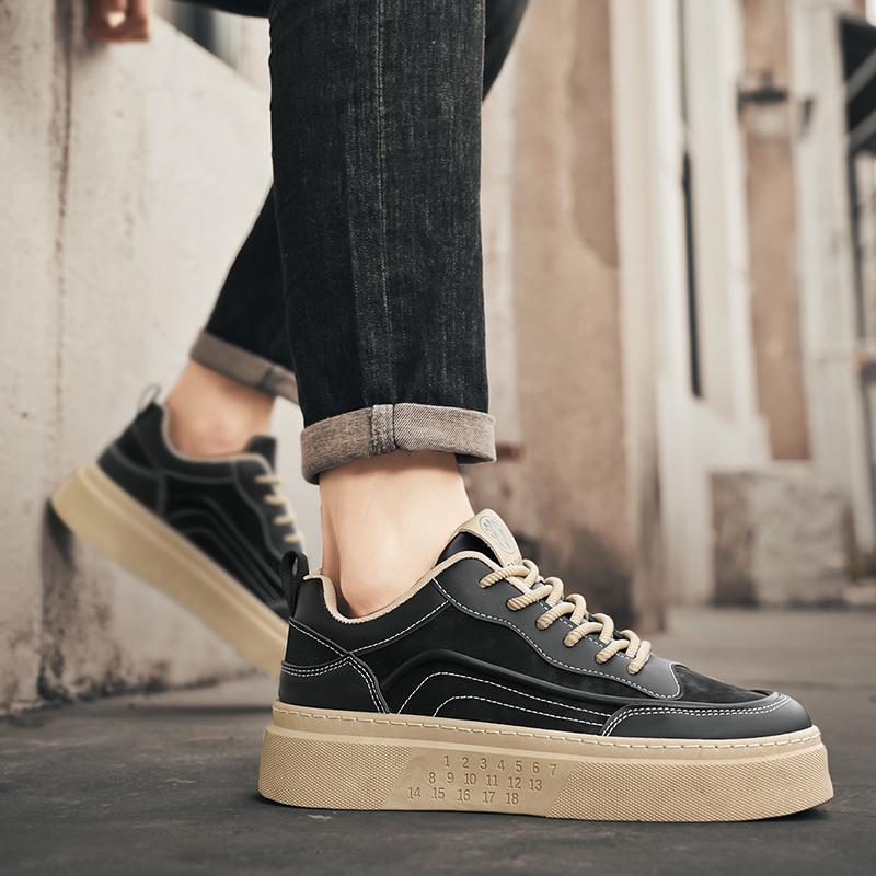 Весенние мужские кроссовки, высококачественные дизайнерские удобные туфли на платформе, повседневные мужские туфли на шнуровке, нескользящие вулканизированные туфли