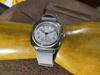 Military Cushion Watch with White Dial and Gray Buckskin Nato Strap [M.R.M.W.]