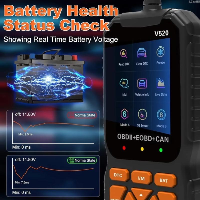 V520 OBD2 Diagnostic Scanner for Cars Auto Code Reader Check Engine Light Reset Tool Live Data Multi-Language Error Scan Tool