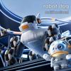 New Intelligent Electric Machine Dog Eight-wheel Tail Spray Stunt Action Remote Control Robot with Four Skills Children's Enlightenment Toy