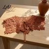 Vintage Style Hollow Shawl Crochet Flower False Collar for Women Retro Floral Detachable Fake Neck Accessory with Adjustable Ties Soft Decorative