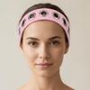 Solid Color Hollow Metal Headband Grommet Yoga Elastic Hair Band  Women