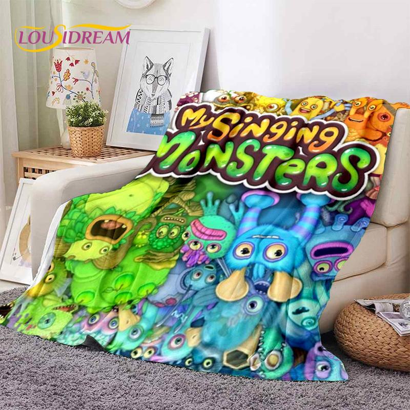 Игровые мультяшные мягкие одеяла My Singing Monsters, Теплое плед-покрывало, Удобное одеяло для пикника, кровати, дивана, дома, спальни, ребенка