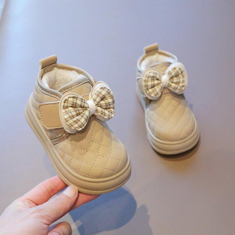 2025 большие хлопковые бархатные утепленные зимние хлопковые ботинки для девочек новые детские зимние ботинки теплые детские хлопковые туфли для девочек