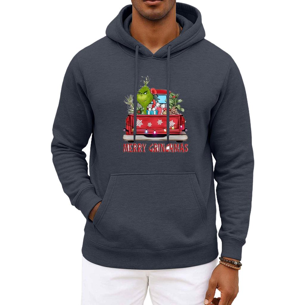 Мужское и женское рождественское худи с капюшоном и длинными рукавами
