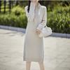 Semi-turtleneck Knitted Temperament Dress Autumn and Winter Long and Thin with Coat Backing Skirt Women's New Sweater