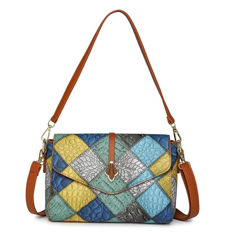 Маленькая сумка через плечо для женщин среднего и пожилого возраста, зимняя новая модная женская сумка через плечо из мягкой кожи с диагональным плетением 2024 года