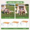 KingCamp Outdoor Table Folding Camping Table Height Adjustable Bamboo Roll Table Natural Moso Bamboo Compact Load Capacity 80kg Picnic Family with