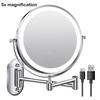 Double-sided Wall Mounted Makeup Mirror 360° Rotating Telescopic Makeup Mirror  Beauty Mirror