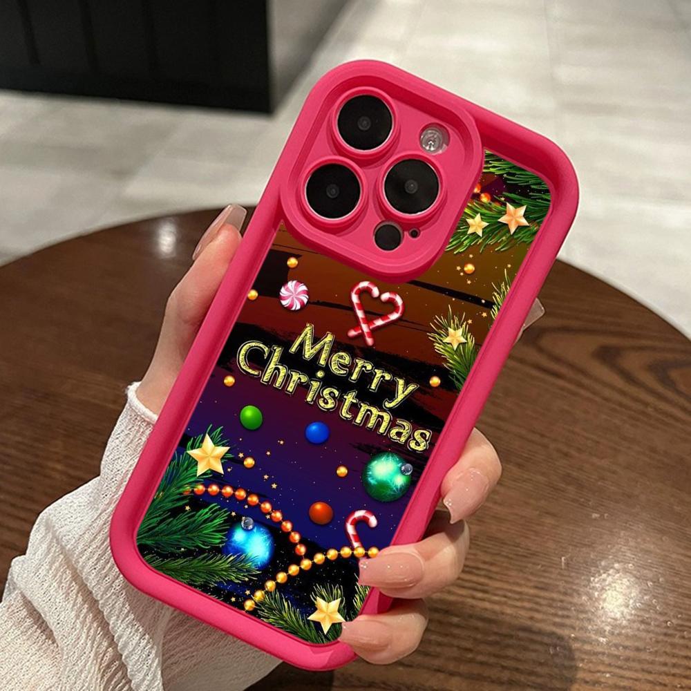 Чехлы для телефонов Ae119 Merry Christmas Santa art design для iPhone 16 14 13 11 Pro Max 15 7 8 6 Plus 12 mini XR XS Max SE Angel Eye Ladder Protective Cover