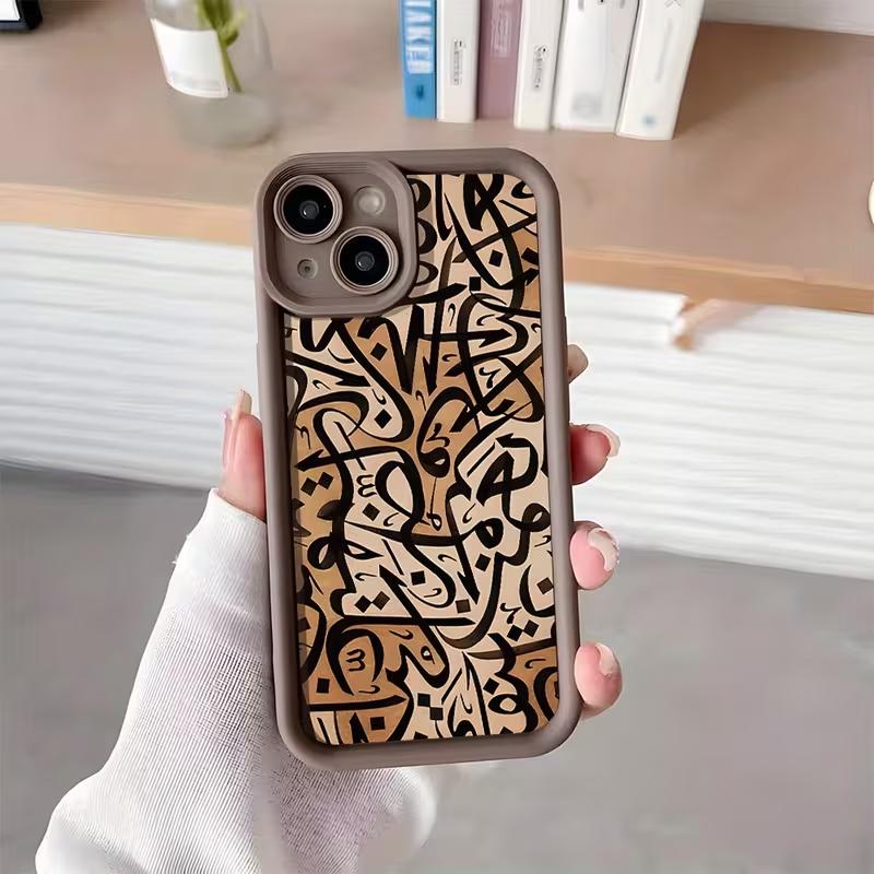 Чехол для телефона iPhone 17e 17 16 15 14 13 12 11 Air Pro Max Mini XR XS X 7 8 6 6s Plus Мягкий ТПУ Задняя крышка Абстрактный Арабский Дизайн