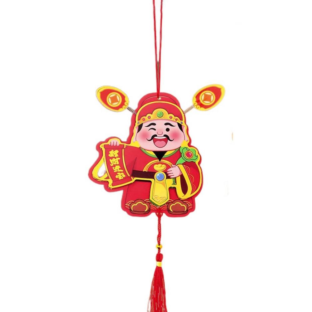 3D Shaking Head God Pendant Cute Color Printing God of Wealth Fridge Stickers Cartoon Spring Festival Magnet Sticker