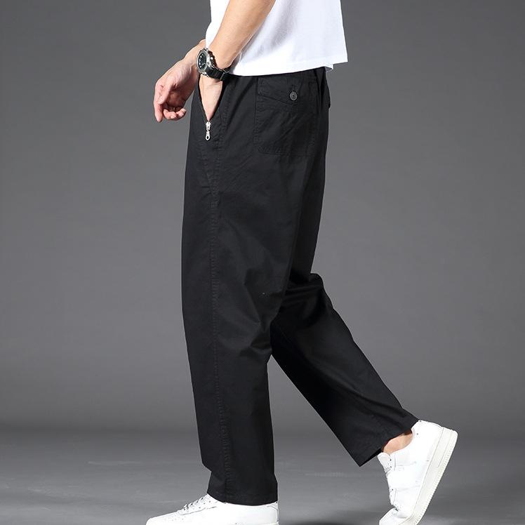 Мужские брюки на молнии в стиле Харадзюку, хлопковые брюки-карго, повседневные спортивные длинные брюки с эластичной резинкой на талии, брюки с карманами