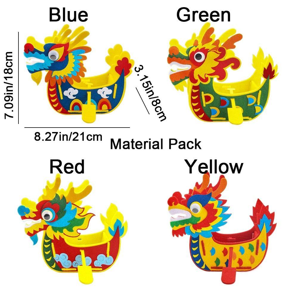 Cartoon Dragon Boat Handcraft Non Woven Fabric Boat Festival Material Package  Classroom