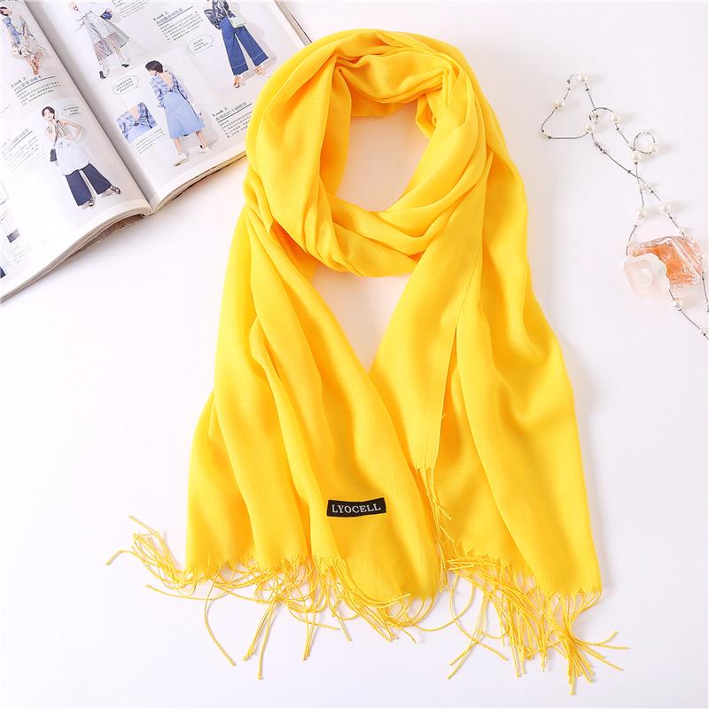 2024 Autumn And Winter Imitation Cashmere Scarf Solid Color Fashionable Versatile Warm Shawl Tassel Scarf