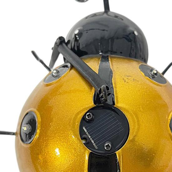 Садовая статуя божьей коровки, светильник на солнечной энергии, светодиодный декоративный светильник из кованого железа, ландшафтный светильник для двора