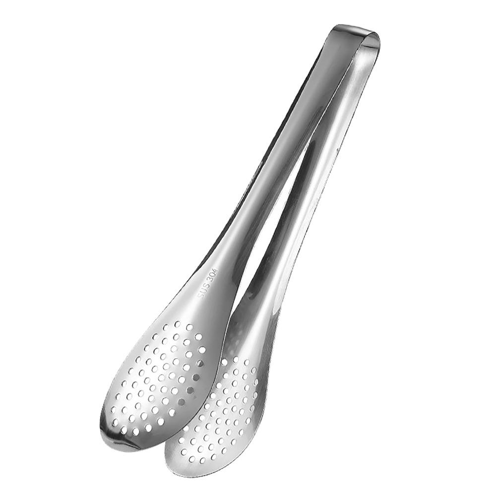 Secure Grip Buffet Tongs 304 Stainless Steel Serving Utensils Cooking Tool Bread Clip  Draining