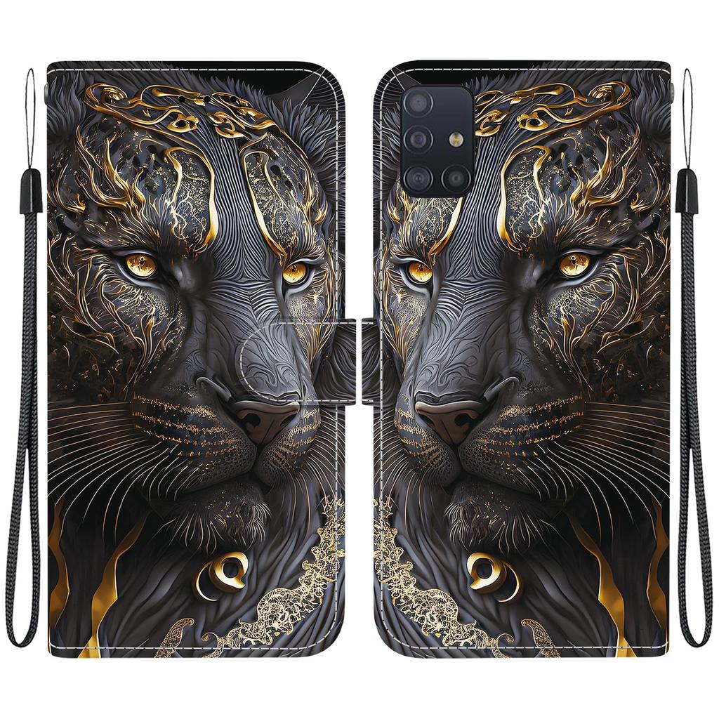 Чехол-книжка из искусственной кожи ручной работы для Samsung Galaxy A51 5G (SM-A516F/A516B)- Противоскользящий ударопрочный чехол с ремешком на запястье и дизайнами в виде сердец/роз и кошек