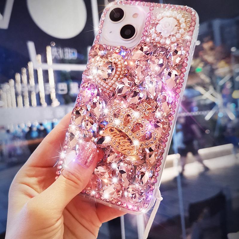 Для Apple 17 Женский 16 Роскошный Вода для IPhone 13 Бриллиант Акриловый Чехол для Телефона 14 Любовь Корона Креативный