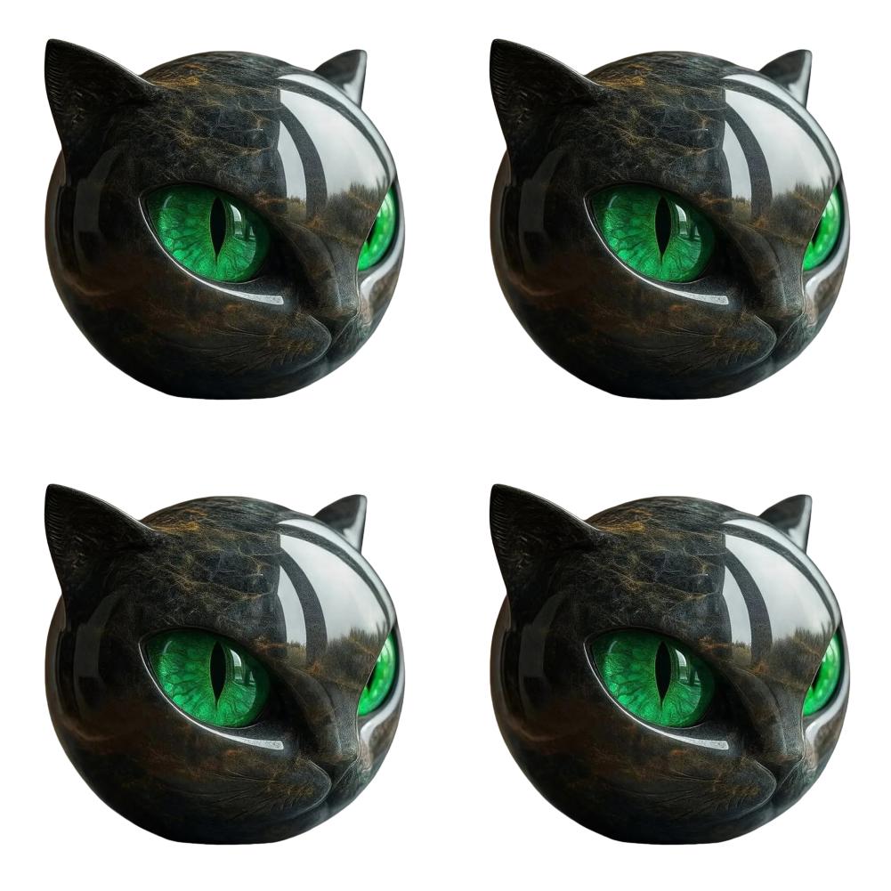 1/2/3PCS Black Cat Figurine Resin Luxury Black Cats Stone Sculpture Decorative Cat Head Ornament Home Office Desk Decor Gift