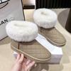 2024 New Winter New Fashion Solid Color Versatile Women's Snow Boots Fleece Lined Short Cotton Shoes Warm and Fashionable