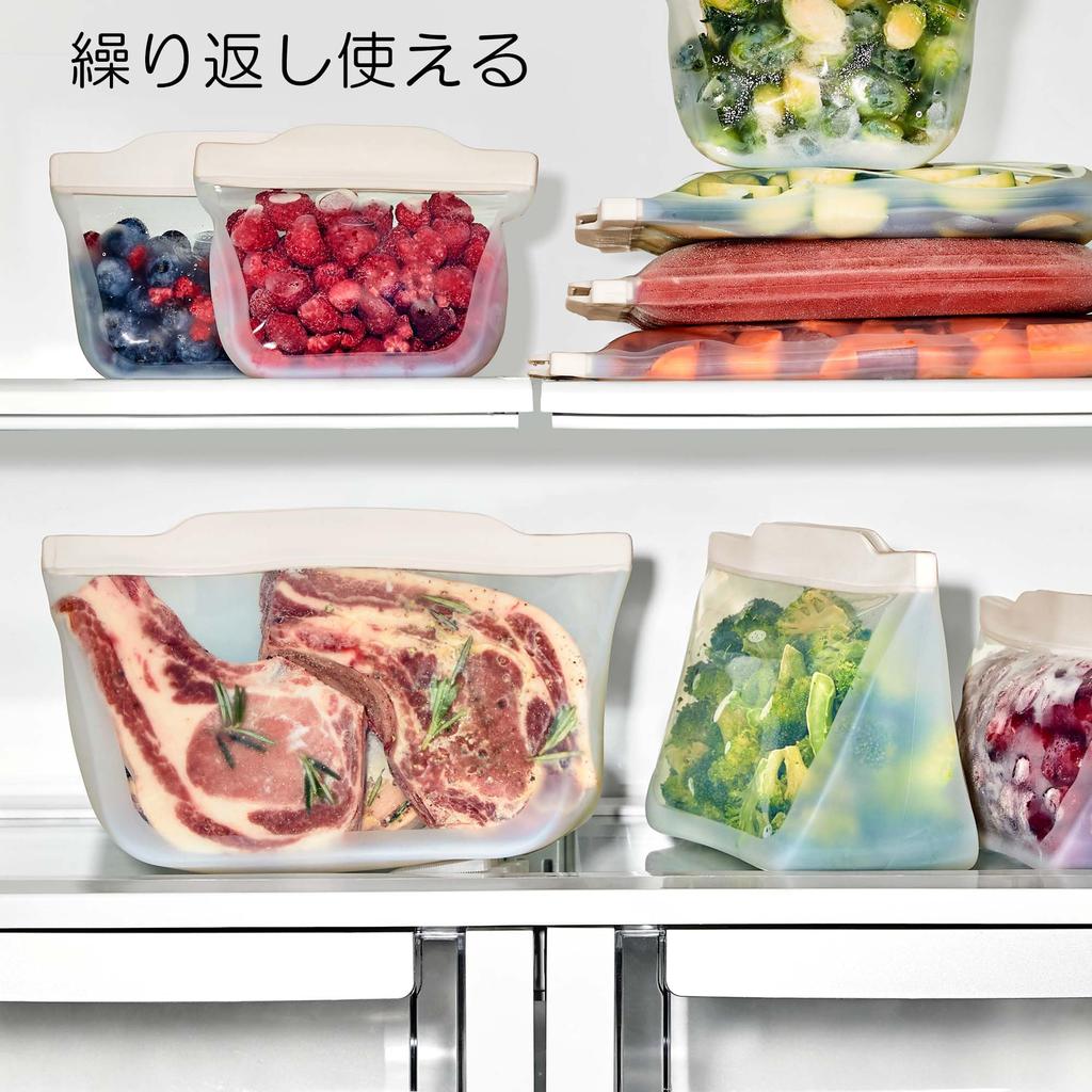 OXO Silicone Stand Bag S Food Storage Reusable Microwave Dishwasher Safe X Oatmeal 15.5 12.5cm