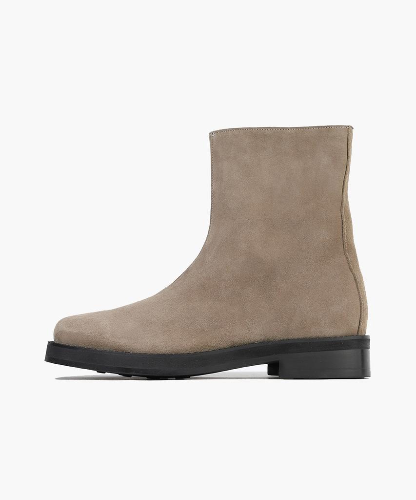 Firenze Atelier [Vibram] Minimal Line Suede Hidden Zipper Zip-Up Boots 9800-Qs [Ash Beige]