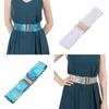 Eye Catching Shinny Waistband Gold Buckle Disc Belts Special Design Sequin Stretch Belt  Women Girl
