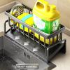 ABS Material Kitchen Draining Rack Dishwashing Liquid Sponge Wipe Arrangement Rack Quick Draining Multi-Purpose Storage Rack