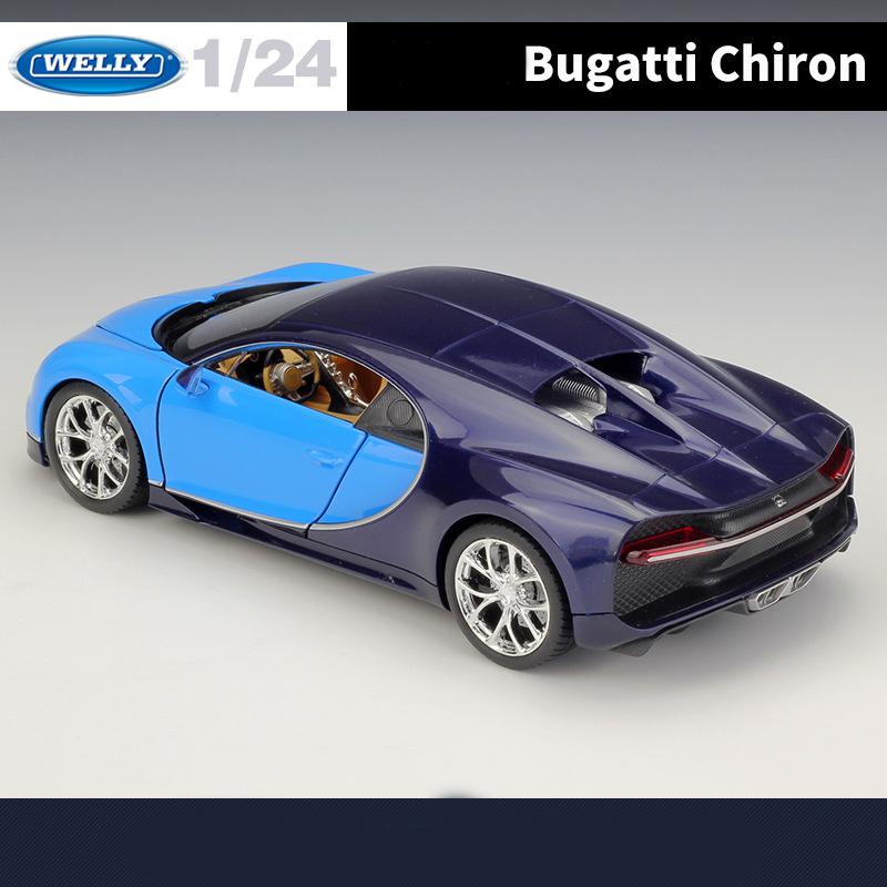 Масштаб 1/24 Welly Bugatti Chiron, модель автомобиля из сплава, литье под давлением, металлические игрушечные автомобили, модель автомобиля, коллекция высокой имитации, детские подарки