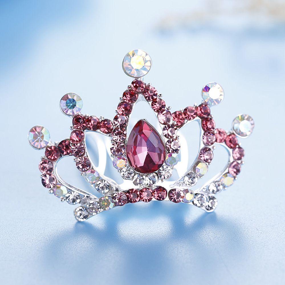 Kids Gift Hairpin Princess Hairclip Hair Jewelry Crystal Rhinestone Flower Tiara Crown Hair Comb