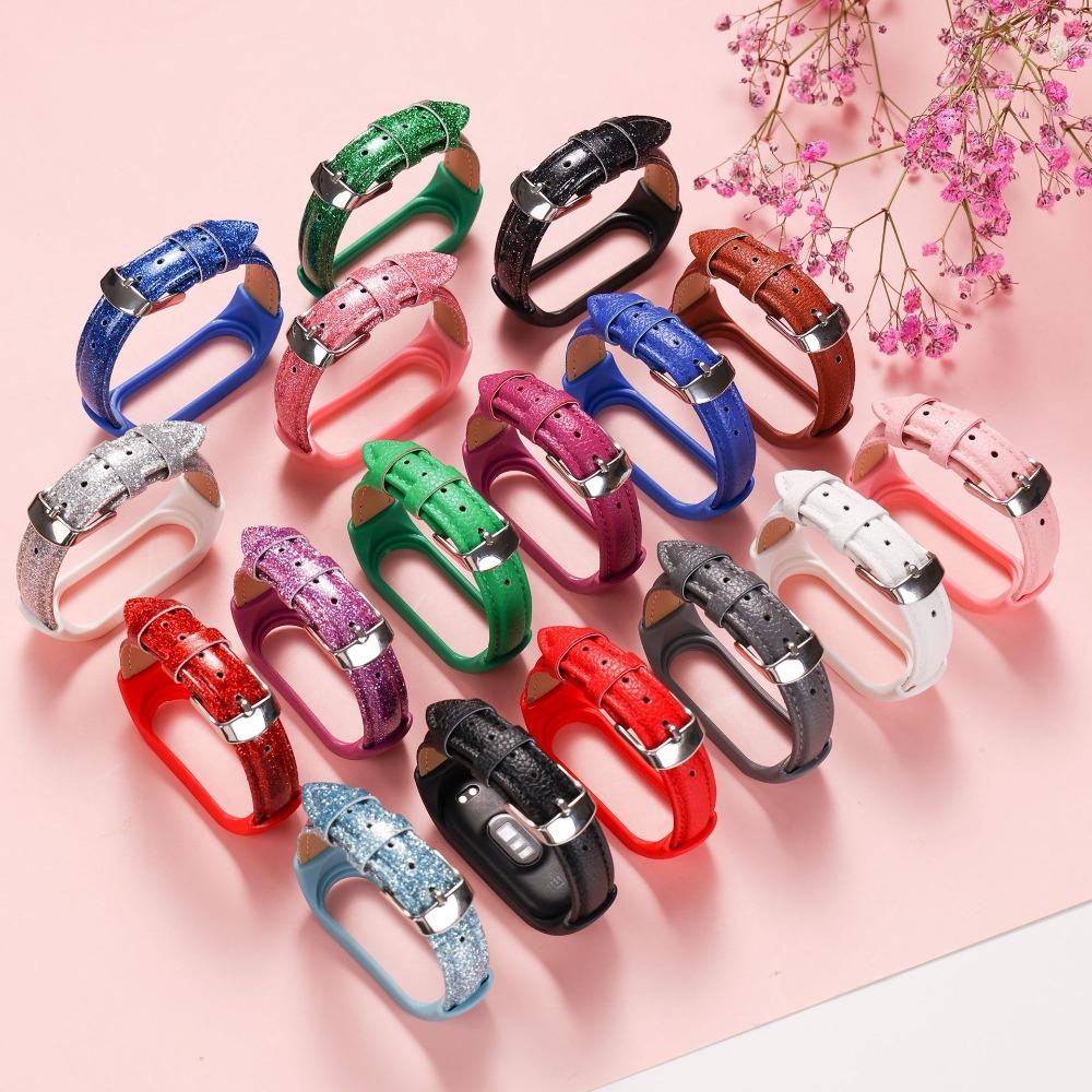 Браслет ремешок для часов из искусственной кожи, новый кожаный ремешок для Xiaomi Mi Band 7 6 5 4 3 Smart Band