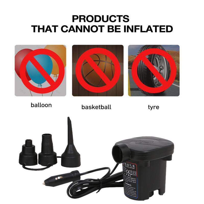 Быстрозаполняемый портативный воздушный насос с 3 насадками, насос для накачивания, дефлятор, насос для накачивания, электрический воздушный насос для надувных матрасов, кроватей