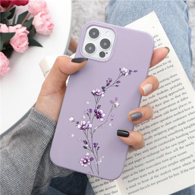 Чехол для телефона с цветком лаванды для Iphone Se3 2022 Se2 7 8plus X Xr Xs 11 12 13 14 Pro Max Mini 6 6s Plus противоударный мягкий чехол из ТПУ