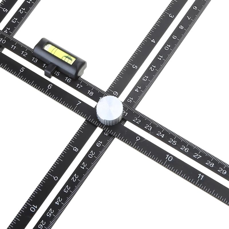 High Performance Adjustable Ceramic Tile Hole Open Locator Ruler Cutter Guide Tools Aluminum Alloy Lightweight Measurer