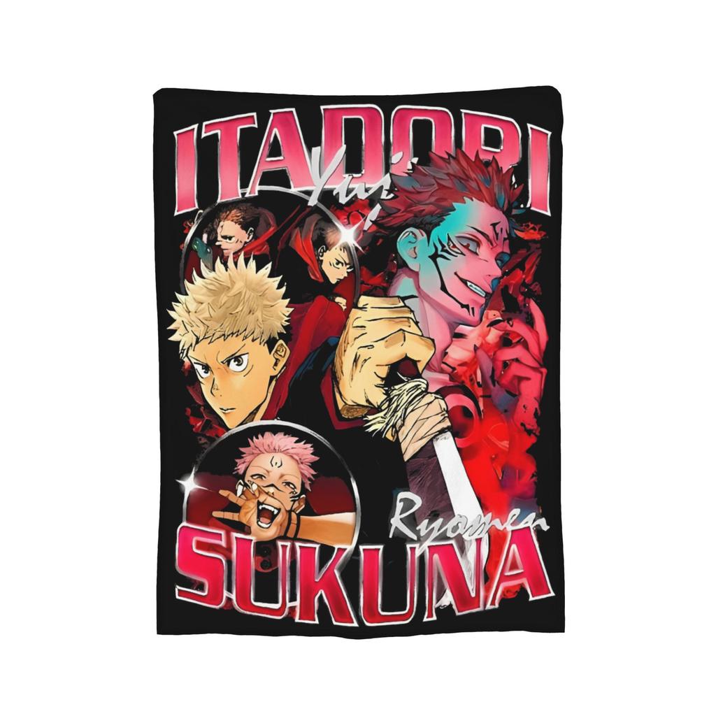 Yuji Itadori From Jujutsu Kaisen Anime Plush Blankets Awesome Throw Blanket for Home 125*100cm Bedspreads,